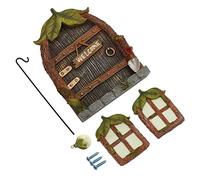 Changor Ensemble de Portes-fenêtres Miniatures, Style Rétro Vintage, Kit de Décoration de Jardin Féerique avec Pendentif et Vis pour Jeux D'extérieur pour Enfants