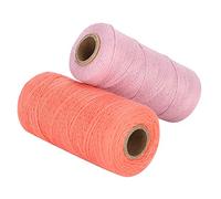 Changor Fil de Machine à Broder Durable 8/4 pour le Tissage de Tapis, 250 Mètres de Fil à Coudre pour Rubans, Couvertures, Rose et Rouge Pastèque