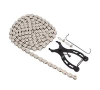 Changor Kit de Chaîne de Vélo 8 Vitesses, Conception Creuse Légère avec Pince et Maillons pour la Réparation de Vélos de Montagne et de Route, Acier au Manganèse Argent