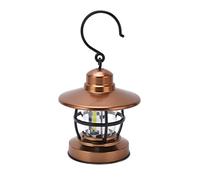 Changor Lanterne Suspendue à Crochet Vintage, Style Rétro de Camping pour Tentes, Randonnée, Jardins ABS PP 4,9 Pouces, 3 LED Alimentées par Batterie COB