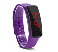 Changor Montre numérique, Mode d'économie d'énergie, chronométrage précis, Bracelet en Silicone, Montre-Bracelet électronique pour Aller en Classe pour Voyager(Violet)