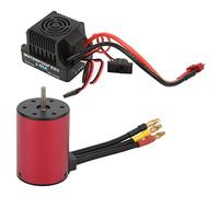 Changor Moteur sans Balais S3650 et Kit ESC 60A, Conception étanche à Couple élevé pour Voitures RC 1/10, Rouge et Noir