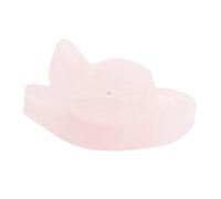 Changor Pendentif Tête de Loup Léger en Cristal Naturel pour Unisexe, Cadeau de Bijoux à la Mode Unique pour Noël, Anniversaires (Rose)