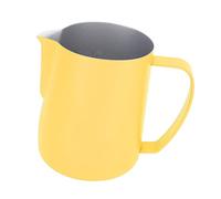 Changor Pichet à Mousse de Lait en Acier Inoxydable 600 Ml (Jaune clair) | Acier inoxydable 304, conception à bouche pointue, passe au lave-vaisselle, idéal pour faire mousser, du café ou du