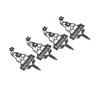 Changor Piquets de Poupée sans Visage, 4 Pièces, Silhouette de Jardin en Métal Noir pour la Décoration Extérieure dans Le Jardin et la Pelouse (laitue)