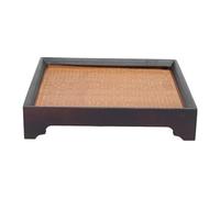 Changor Plateau de thé de 7,5 Pouces, Plateau de Service en Bois Vintage pour Théière et Desserts, Porte-à-tête Multifonctionnelle de Style Japonais