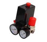 Changor Pressostat de Compresseur D'air avec Jauge, Conception Durable, Vanne de Contrôle Automatique pour Tuyaux D'air, en Alliage de Zinc et ABS, 1 unité