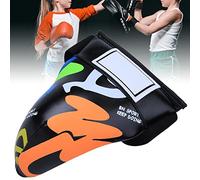 Changor Protège-aine de Boxe Graffiti pour Enfants pour L'entraînement, Jockstrap pour Enfants pour Sanda Taekwondo, équipement de Protection en PU pour 5-9 Ans, Doublure en Nylon Respirant, Blanc
