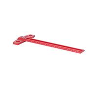 Changor Règle Carrée en Aluminium de Type T, Jauge de Marquage pour le Travail du Bois, Outil de Traçage Précis à Angle Droit pour le Verre, Couleur Rouge, 5 Vis (300 mm)