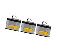 Changor Sac de sécurité pour Batterie Lipo, 3 Pièces, Stockage Ignifuge et Antidéflagrant pour Modèles Télécommandés, Matériau en Fiber de PVC
