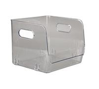 Changor Support de Rangement de Bureau Transparent avec Doubles Poignées, Boîte de Rangement Empilable étanche et Anti-poussière pour la Maison et le Bureau, en PET, 1 unité (#1)