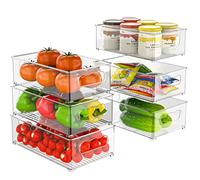 Changshengda Rangement Frigo - 6 Paquets (3 Tailles) Empilable pour Réfrigérateur, Garde-Manger, Congélateur, Armoire, Tiroir - Sans BPA