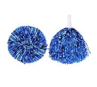 Changyeah 2 pompons de cheerleader, fleurs faites à la main, pour le sport, la danse, les célébrations (bleu)