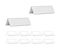 Changyeah Acrylique Présentoirs de Table,10 Pcs Acrylique Présentoir Titulaire,20×8cm Support Pour Signes Acryliques, Support Avec Étiquettes,Dossier De Prix De Supermarché, Base Porte-prix