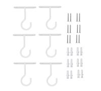 Changyeah Crochets de Plafond, 6 crochets de plafond à visser pour suspendre des plantes avec vis suspendues pour ciel satiné, supports de plafond en métal pour suspendre les carillons de lumière