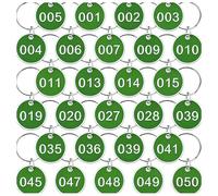 Changyeah Étiquettes Numérotées Porte-Clés 1-50, Vert