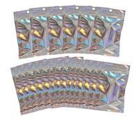 Changyeah Lot de 100 sacs en mylar avec fermeture à pression - 10 x 15 cm - Le haut du sac dispose d'un trou qui peut être utilisé sur les crochets d'étagère, ce qui est plus pratique à organiser.