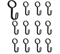 Changyeah Lot de 12 crochets en spirale avec œillet - Crochets universels - Pour remorque, bâche, bateau, moto, vélo - Noir