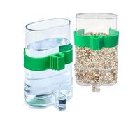 Changyeah Lot de 2 distributeurs automatiques de nourriture et d'abreuvoir pour cages à oiseaux, 220 ml, pour perruches, canaris, conures, pinsons, graines, perruches