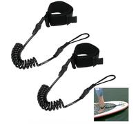 Changyeah Lot de 2 leash Sup Board, Leash de paddle en TPU avec dragonne pour pied, corde de surf, corde de surf, corde de sécurité pour planche de surf, corde de sécurité Sup kayak, pour planche de