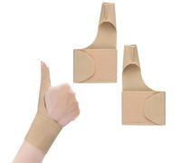 Changyeah Lot de 2 manchons de compression élastiques pour le pouce droit et gauche, attelle de poignet, syndrome du canal carpien, bandages de poignet (couleur chair)