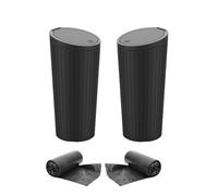 Changyeah Lot de 2 petites poubelles de voiture avec couvercle, étanches et anti-odeurs, avec 2 rouleaux de sacs poubelles, pour voiture, maison, bureau, chambre à coucher, etc
