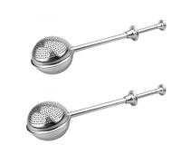 Changyeah Lot de 2 pinces à thé en forme de boule, pinces à thé en acier inoxydable, faciles à nettoyer pour le thé en vrac, plumeau en acier inoxydable, sucre, farine, épices