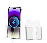 Changyeah Lot de 2 supports muraux pour téléphone portable avec colle, boîte de rangement multi-usages pour douche, lit, table de chevet