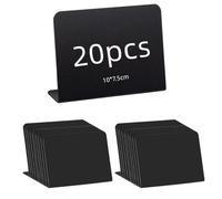 Changyeah Lot de 20 mini tableaux noirs en plastique faciles à effacer pour buffet, étiquettes de prix, étiquettes de mariage, 10 x 7,5 cm (Noir)