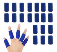 Changyeah Lot de 20 protège-doigts en tricot - Soutien de compression élastique - Protection de compression - Soulagement de la douleur - Arthrite - Pour soulager la douleur (bleu)