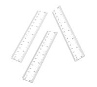 Changyeah Lot de 3 règles de 15 cm avec étui de protection - En plastique transparent - Règle droite incassable - Règle en plastique transparent - Pour étudiants, école