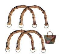 Changyeah Lot de 4 poignées de sac à main en bambou imitation bambou - Accessoire de rechange - Convient pour les sacs tissés, les sacs faits à la main et plus encore