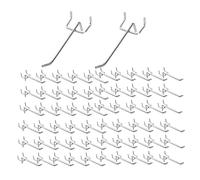 Changyeah Lot de 60 crochets muraux en forme de J en fer avec revêtement en poudre, argent, moderne, minimaliste, tableaux, crochets muraux, crochets muraux