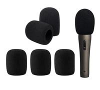 Changyeah Microphone,6 microphones anti,vent,Noir,Protection anti-pop,Microphone en mousse,Protection contre les projections,Pare-brise pour performance sur scène et réunions(Noir)