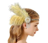 changyexi Bandeau à perles style garçonne des années 1920, Gatsby le Magnifique années folles, accessoires pour cheveux, doré (10, taille unique)
