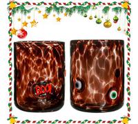 CHANGYUE 2 PCS Halloween Icône Juice Lunes, 14 oz Icône Juice Glass Drinking Cups, Cute Crystal Brinking Mobas, Christmas Decorations for Gift & Party Drinkware (G)
