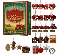 CHANGYUE 2025 Calendrier de l'Avent Tractor 100th Anniversary, Calendrier de l'avent de tracteur 24 jours Calendrier du compte à rebours de Noël pour les enfants Men Farm Tracteurs Lovers