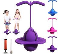 CHANGYUE Balle de Saut d'équilibre, Jouet de Saut en Hauteur Pogo Ball avec poignée et Pompe, bâton Pogo antidérapant pour intérieur et extérieur pour Enfants garçons Filles et Adultes