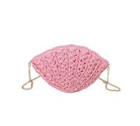 CHANGYUE dames élégant sac coquille de coquille ondulée Sac à écharpe à crochet à main Sac à épaule tissé (rose)
