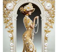 CHANGYUE Kits d'art 5D à faire soi-même avec perceuse partielle à points de diamant, kit de décoration artistique en diamant de forme spéciale pour adultes débutants, décoration d'intérieur, peintures