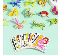 CHANGYUE Puzzle éducatif 3D 25 pièces, kit créatif Polyvalent, Jouet d'apprentissage pour Enfants, Cadeau Anniversaire, Facile à Assembler (Insecte)