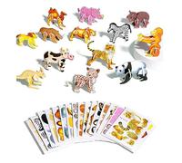 CHANGYUE Puzzle éducatif 3D de Dessin animé, kit Bricolage Polyvalent, Jouet d'apprentissage Amusant, Cadeau d'anniversaire pour Enfants (Animal) (A)