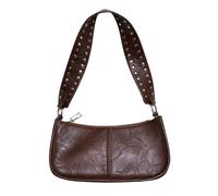 CHANGYUE Sac à bandoulière rétro pour femmes, fourre-tout clouté en PU | Forme de seau compacte avec une poche cachée dans le compartiment principal