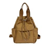 CHANGYUE Women Nylon Laptop Backpack Aesthetic Drawstring Large Capacity | Casual Travel Daypack Padded Shoulder Straps Mesh Side Pockets for Business Teacher Travel Picnics Parties