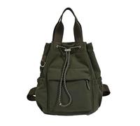 CHANGYUE Women Nylon Laptop Backpacks Aesthetic Drawstring Large Capacity | Casual Travel Daypack Padded Shoulder Straps Mesh Side Pockets for Business Teacher Travel Picnics Parties