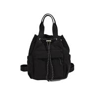 CHANGYUE Women Nylon Laptop Backpacks Aesthetic Drawstring Large Capacity | Casual Travel Daypack Padded Shoulder Straps Mesh Side Pockets for Business Teacher Travel Picnics Parties