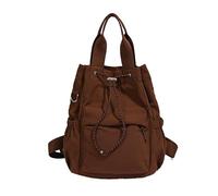 CHANGYUE Women Nylon Laptop Backpacks Aesthetic Drawstring Large Capacity | Casual Travel Daypack Padded Shoulder Straps Mesh Side Pockets for Business Teacher Travel Picnics Parties