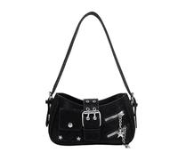 CHANGYUE Women PU Leather Multi Pockets Sweet Armpit Pouch Sling Pack | Y2K Cool Girl Shoulder Bag Star Pattern Large Capacity for Daily Shopping Dating Commute