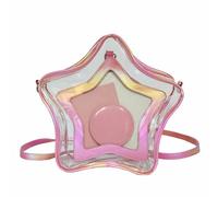 CHANGYUE Women Transparent Pentagram Backpack PU PVC Waterproof Star | Shape Ita Shoulder Bag Adjustable Holographic Straps for Travel Date Shopping Commute Events