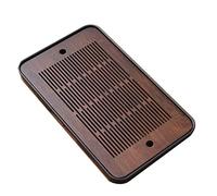 CHANJOON Plateau à thé chinois Kung Fu en bambou de 41,9 cm avec plateau de stockage d'eau pour vaisselle Kung Fu (noir exquis)